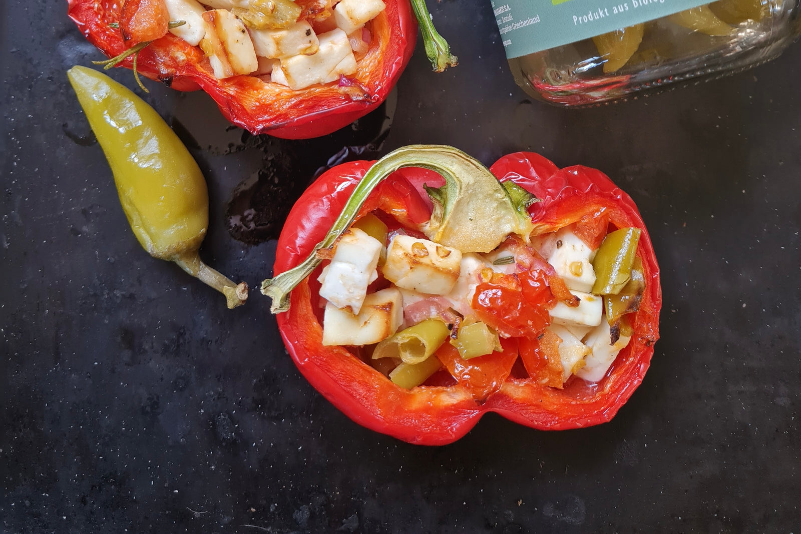 Gefüllte Ofenpaprika - Olive & Co Gefüllte Ofenpaprika - Olive & Co