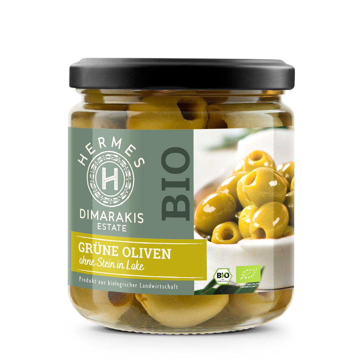 BIO Grüne Oliven ohne Kern in Lake - HERMES BIO