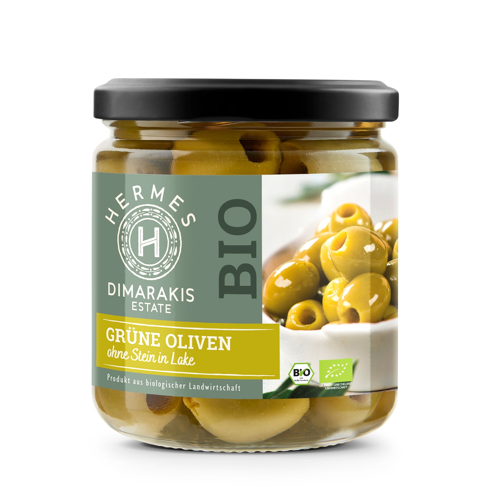 BIO Grüne Oliven ohne Kern in Lake - HERMES BIO